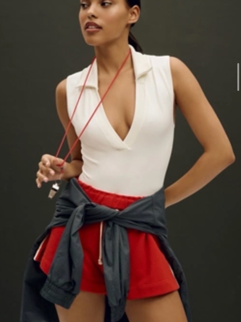 Anthropologie deep V Collar Top